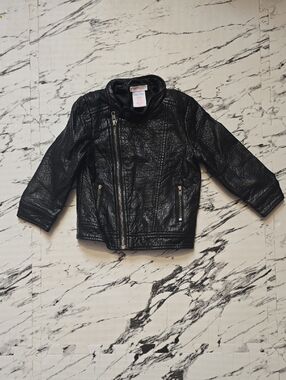 Joe Fresh Black Faux Leather Kids Moto Jacket